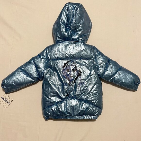 Disney Frozen 2 Metallic Blue Hooded Jacket Toddler Girls 2T - Picture 11 of 16